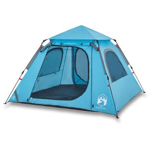 vidaXL Kuppeltelt for camping 4 personer bl&aring; hurtigutl&oslash;ser