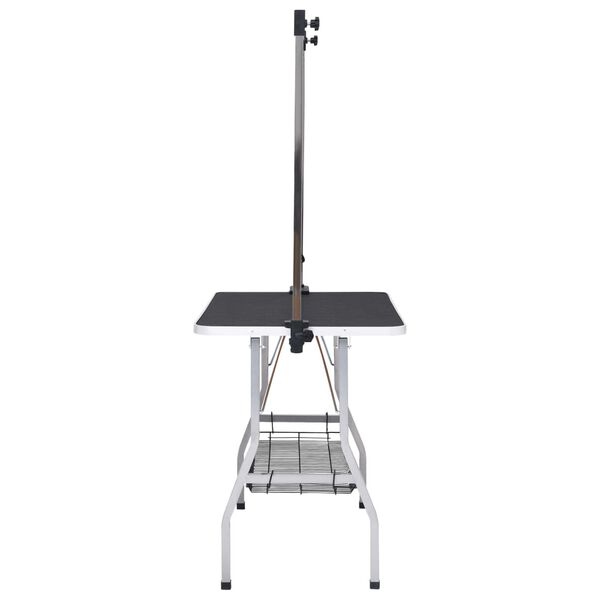 vidaXL Justerbart trimmebord til hund med 2 løkker og kurv