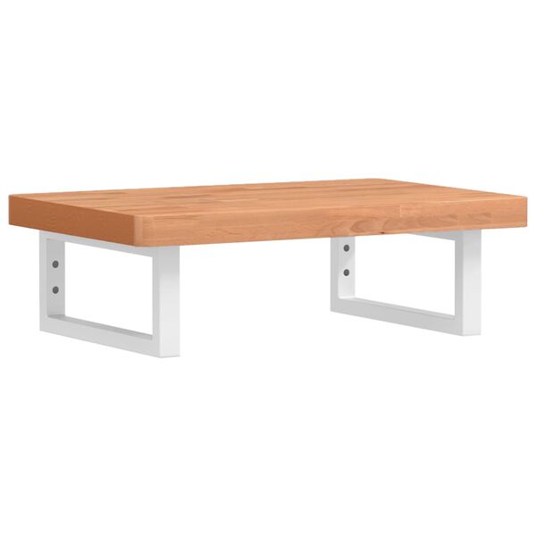 vidaXL Servanthylle veggmontert stål og heltre bøketre