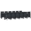 vidaXL Hage Spisegruppe 13 pcs Antrasitt Polt rattan