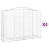 vidaXL Gabionkurver buede 4 stk 200x50x140/160 cm galvanisert jern