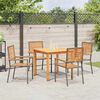 vidaXL Hage Spisegruppe 5 pcs Grå Poly rattan