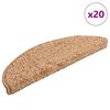 vidaXL Trappematter 20 stk 56x17x3 cm beige halvrund