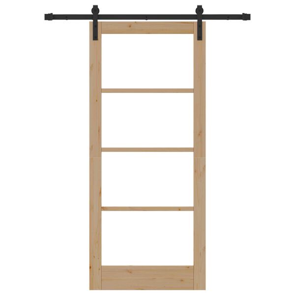 vidaXL Skyved&oslash;r ORKDAL Naturlig 86 x 198,5 cm Massivt furutre og glass