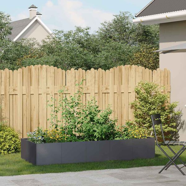 vidaXL Plantekasse antrasitt 200x80x40 cm st&aring;l