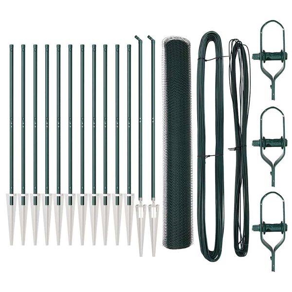 vidaXL Gjerdep&aring;le gr&oslash;nn 25 x 1,2 m (25 mm maske) St&aring;l