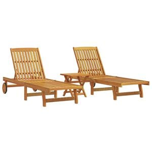 vidaXL Solsenger 2 stk med bord heltre akasie