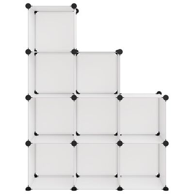 vidaXL Oppbevaringshylle med 9 kuber gjennomsiktig PP
