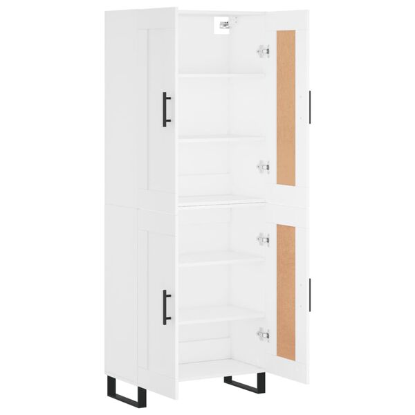 vidaXL Highboard hvit 69,5x34x180 cm konstruert tre