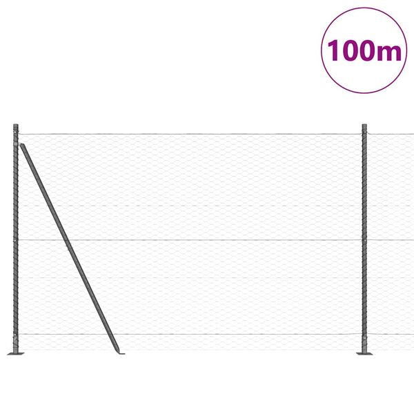 vidaXL Gjerdep&aring;le Gr&aring; 100 x 1,6 m (36 mm mesh) St&aring;l og PVC