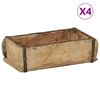 vidaXL Brett 4 stk. Brun 30 x 15 x 9 cm Massiv Reclaim Tre