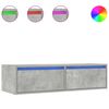 vidaXL TV-benk med LED-lys betonggr&aring; 100X35,5x25 cm