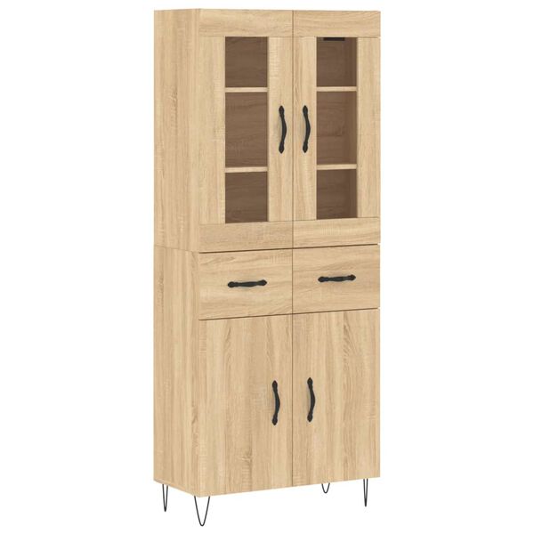 vidaXL Highboard sonoma eik 69,5x34x180 cm konstruert tre