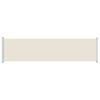 vidaXL Uttrekkbar sidemarkise 600x160 cm kremhvit