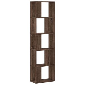 vidaXL Bokhylle 5 etasjer brun eik 45x23,5x162,5 cm konstruert tre