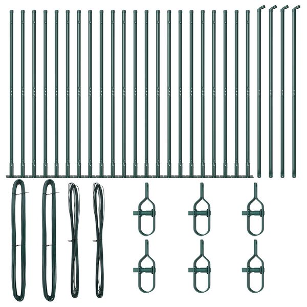 vidaXL Gjerdepåle Annet 26 pcs Grå 3,2 x 3,2 x 78,5 cm Stål