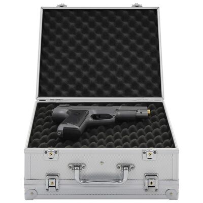 vidaXL Pistolkoffert aluminium ABS sølv