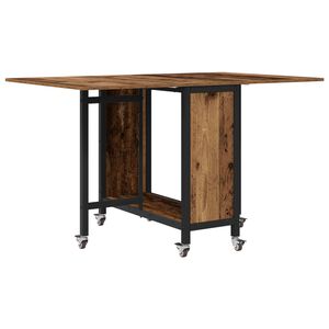 vidaXL Sammenleggbart spisebord med hjul 130 x 80 x 76,5 cm st&aring;l PB