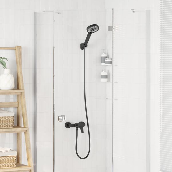 vidaXL Dusjhode Sett Svart G 1 / 2 tommer Messing