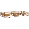 vidaXL Utend&oslash;rs sofa-sett 11 pcs Naturlig Solid akasietre