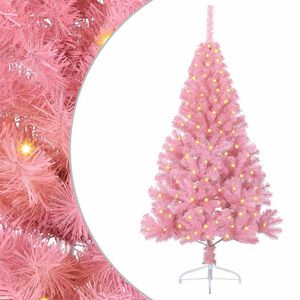 vidaXL Kunstig Forh&aring;ndsopplyst Juletre med 150 LED Rosa 150 cm PVC