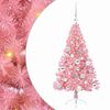 vidaXL Kunstig Forh&aring;ndsopplyst Juletre med 150 LED Rosa 120 cm PVC
