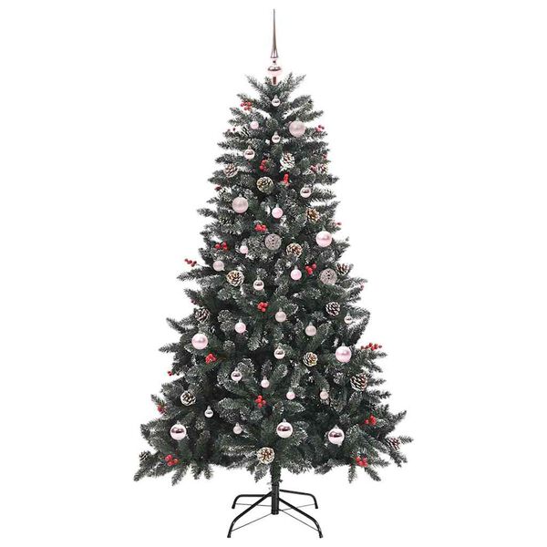 vidaXL Kunstig juletre med 150 LED gr&oslash;nn 150 cm PVC og plast og st&aring;l