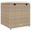 vidaXL Putekasse med lagring Beige 50 x 50 x 50 cm polyrotting