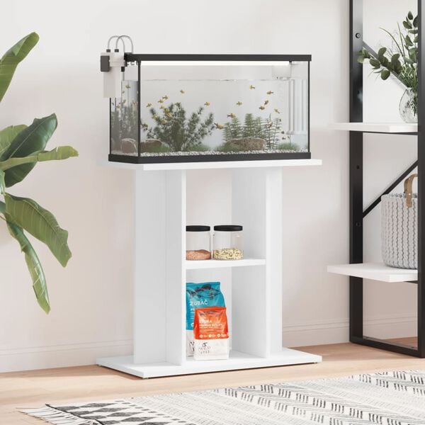 vidaXL Akvariumstativ hvit 60x30x60 cm konstruert tre