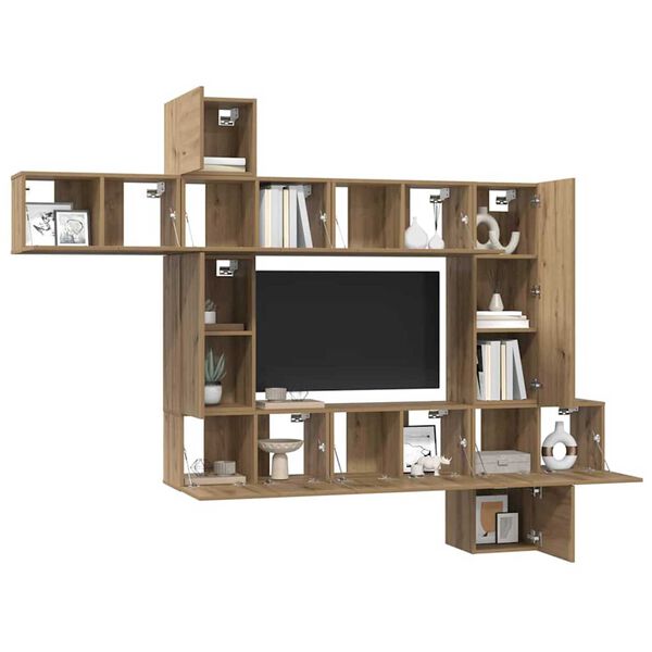 vidaXL TV-benksett 10 pcs artisan eik 30.5 x 30 x 90 cm Konstruert tre