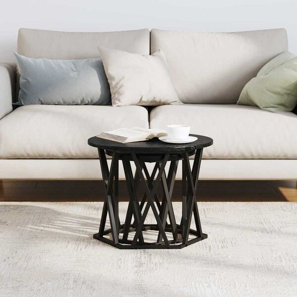 vidaXL Sidetabell 2 pcs Svart Eik Konstruksjonsvirke og stål