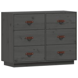 vidaXL Skjenk gr&aring; 100x40x75 cm heltre furu