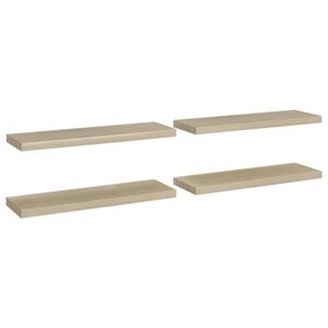 vidaXL Flytende vegghyller 4 stk eik 80x23,5x3,8 cm MDF