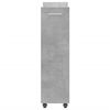 vidaXL Sidebord med hjul betonggr&aring; 60x22x79 cm konstruert tre