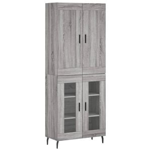 vidaXL Highboard gr&aring; sonoma 69,5x34x180 cm konstruert tre