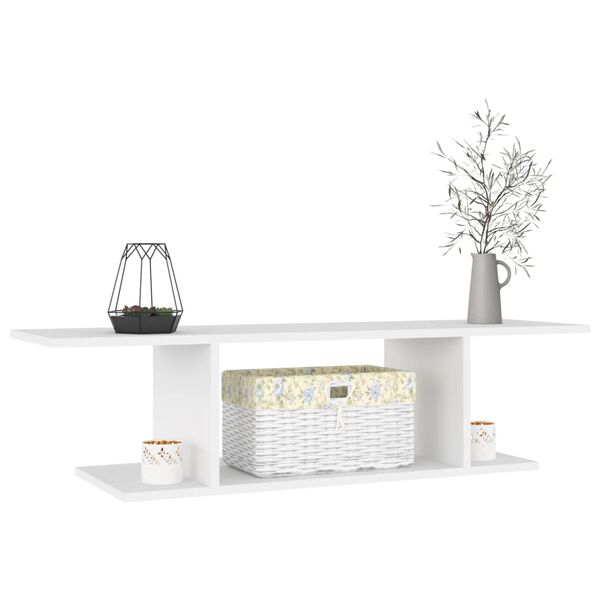 vidaXL Veggmontert TV-benk hvit 103x30x26,5 cm