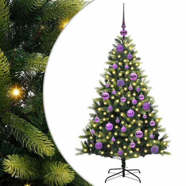 vidaXL Kunstig Hengt Julegran med 150 LED-lys gr&oslash;nn 120 cm PVC og PE