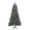 vidaXL Kunstig juletre med 300 LED gr&oslash;nn 210 cm PVC og plast og st&aring;l
