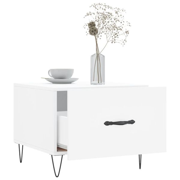 vidaXL Salongbord hvit 50x50x40 cm konstruert tre