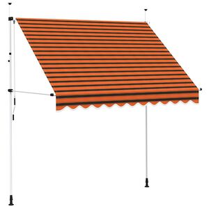 vidaXL Manuell uttrekkbar markise 250 cm oransje og brun