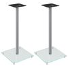 vidaXL H&oslash;yttalerstativer 2 stk s&oslash;lv herdet glass 1 s&oslash;yledesign