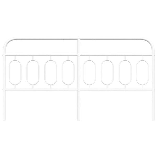 vidaXL Utskiftbar sengegavl i metall hvit 183 cm