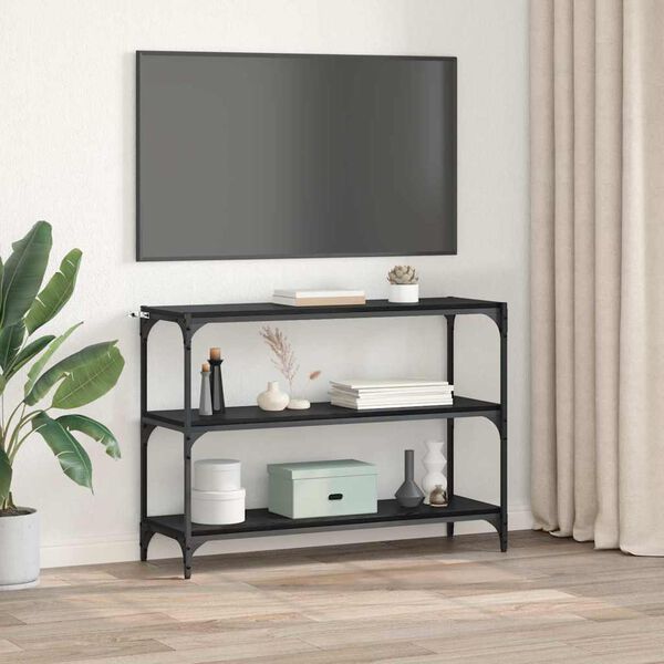 vidaXL Bokskap Svart eik 100 x 33 x 70,5 cm Ingeni&oslash;rtre og jern