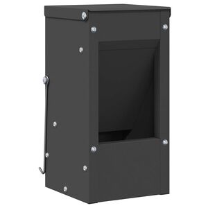 vidaXL Kaninf&ocirc;rer Svart 12,5 x 12,5 x 25 cm 1,5 kg Kaldvalsget St&aring;l