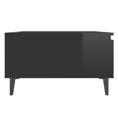 vidaXL Salongbord høyglans svart 90x60x35 cm sponplate