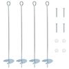 vidaXL Jordanker 4 pcs S&oslash;lv &Oslash;10 x 60 cm Galvanisert metall