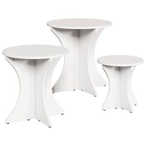 vidaXL Kaffebord 3 pcs Hvit
