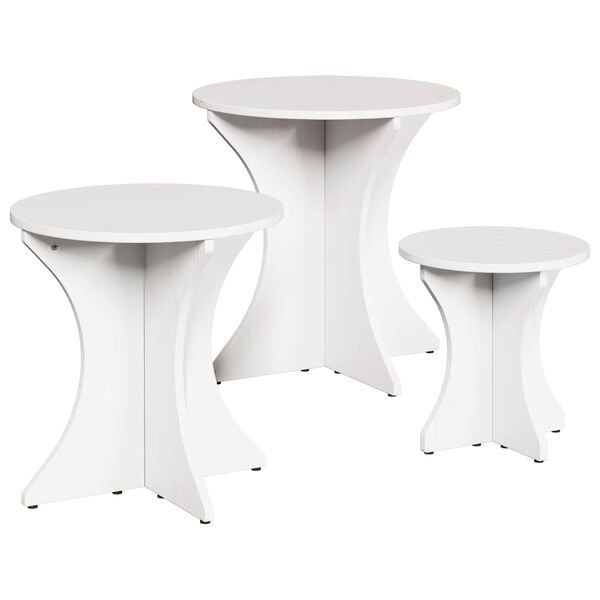 vidaXL Kaffebord 3 pcs Hvit