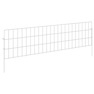 vidaXL Hagefence med spyd 24 stk. 115 x 30 cm Galvanisert st&aring;l S&oslash;lv