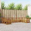 vidaXL Sofasett 10 pcs Naturlig Solid akasietre